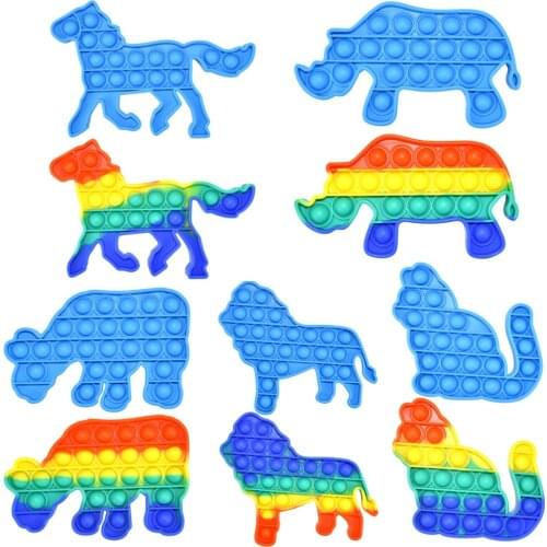 Hippo Animal Shaped Decompression Push Bubble Sensory Fidget Autism Relief Stress Toys Adult Children Puzzle Anti Stress Toy