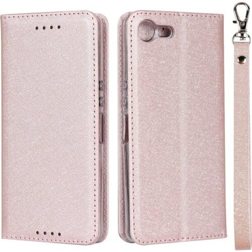 Silk Pattern PU Leather Case For Sony Xperia XZ4 Compact Flip Stand Wallet Cover Card Pockets Lanyard cases