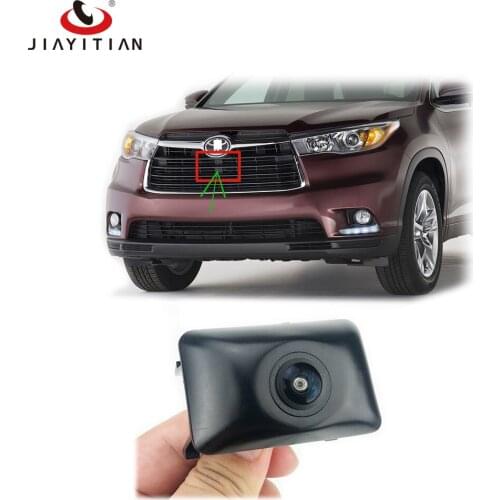 JIAYITIAN Car Front Camera For Toyota Highlander XU50 2014 2015 2016 2017 CCD Night Vision Fish eye Lens Auto Forward Camera