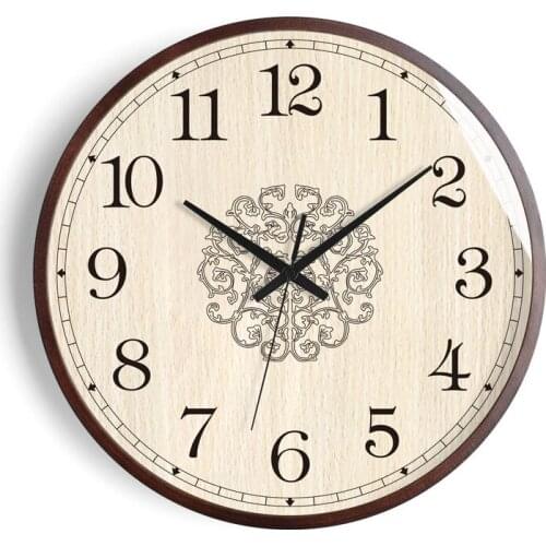 Chinese Metal Wooden Wall Clock Silent Living Room Mechanis Bedroom Office Wall Clock Digital Reloj De Pared Home Garden Bb50