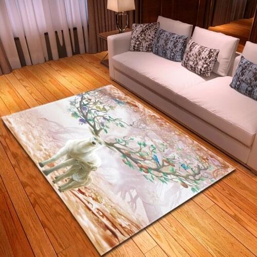 Beautiful Animals Elk Sika Deer Personality Art Carpet Floor Mat Door Mat Anti-slip Mat Living Room Home Decoration