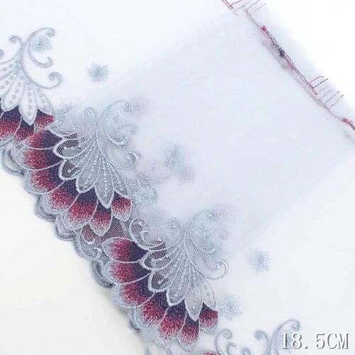 31Yards Embroidery Lace Trim Water Blue Floral Printed Mesh Fabric For Lingerie Underwear Bra Dolls Dress Home Textile 2021