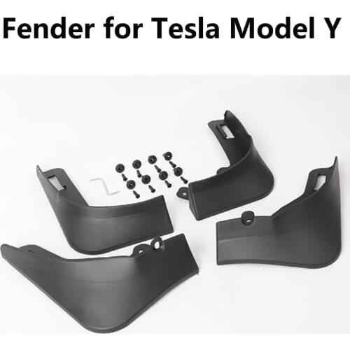 Fender for Tesla Model Y Front and rear wheel mudguards Modified parts of soft rubber mudguard 2019-2021
