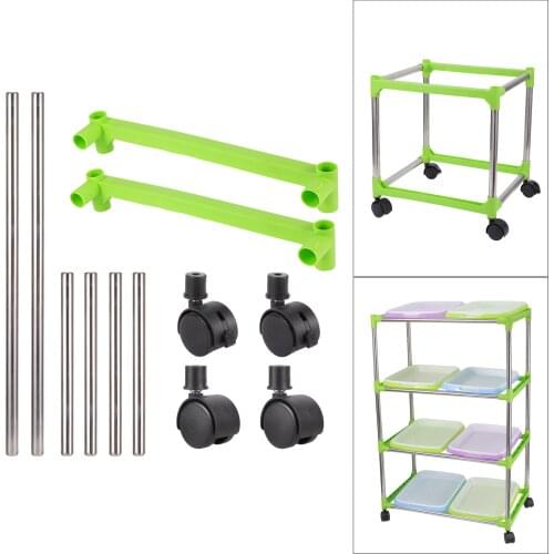Bean Sprouts Nursery Tray Shelf Accessories Brake Wheel Stainless Steel Tube Gardening DIY Planting Frame Household Storage Shel