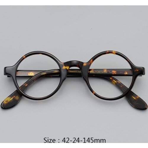 Acetate Small Round Glasses Men Vintage Transparent Spectacle Frames Women Optical Myopia Prescription Eyeglasses Clear Eyewear