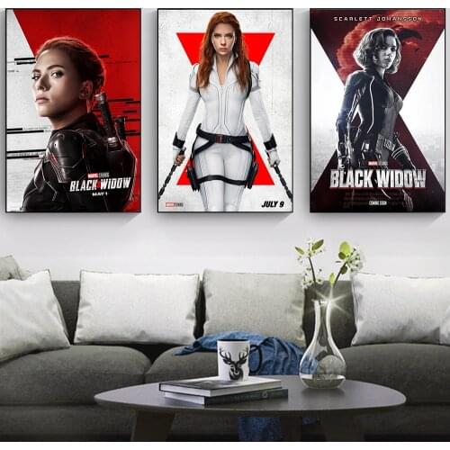 Marvel Superhero Posters Avengers Black Widow Hit Sci-fi Movies Wall Art Decor for Living Room Home Decoration Canvas Painting