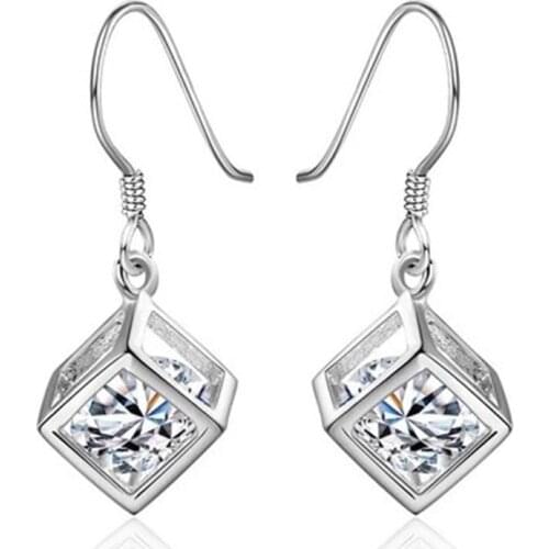 MENGYI Hot Sale Elegant Square Drop Earrings Geometry Hollow Design Wedding Jewelry Women Valentines Day Gift Wholesale