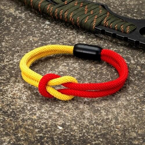 MKENDN High Quality Country Spain Flag Multilayer Rope Bracelet Black Magnet Bracelets & Bangles Male Female Jewelry Pulseras