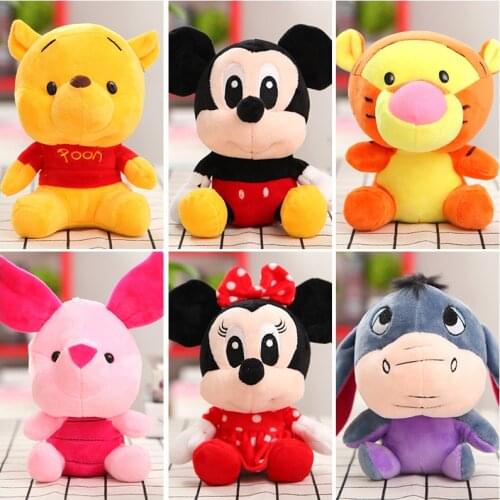 Disney Cartoon Stuffed Animals Plush Toys Winnie the Pooh Mickey Mouse Minnie Dolls Lilo Stitch Piglet Christmas Gifts For Kids