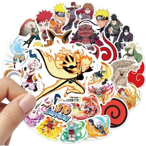 50Pcs Naruto Tsunade Stickers Cartoon Pack Skateboard Bike Car Luggage Laptop Japan Anime Waterproof Birthday Party Sticker Toys