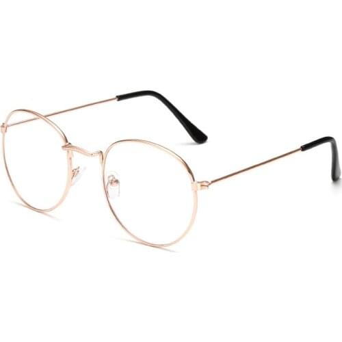 Women Men Retro Myopia Prescription Glasses Metal Clear Lens Small Round Frame Myopia Glasses Eyeglasses