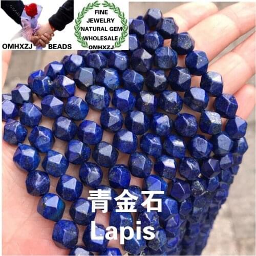 OMHXZJ Wholesale ZB90 6810mm DIY Bracelet Necklace Jewelry Making Accessories Findings Components Natural Stone Fine Lapis Beads