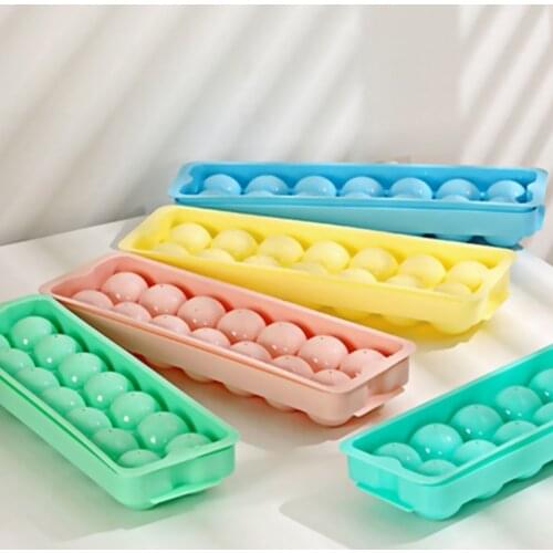 Plastic Molds Ice Tray 14 Grid 3D Round Ice Molds Home Bar Party Use Round Ball Ice Cube Makers Kitchen DIY Ice Cream Moulds
