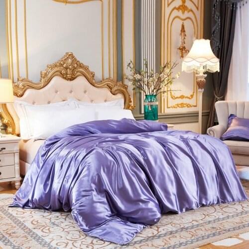 Duvet Cover Solid Color Ice silk Quilt Cover High end Comfortable Twin Full Queen King Size Comforter Cover 1pc