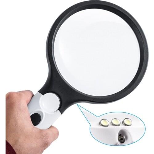 4-LED Handheld Magnifying Glass with Light Portable Illuminated Reading Magnifier Macular Degeneration Repair adjust