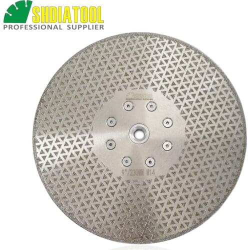 SHDIATOOL 9"/230mm M14 Flange electroplated diamond cutting and grinding discs for granite & marble