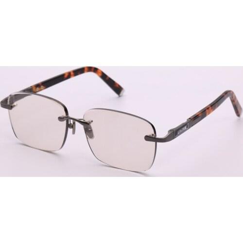 Natural Crystal Stone Sun Glasses Man Woman Glass Rimless Sunglasses Anti Eye Dry Anti Scratch UV400 Goggles Fashion High Qualit