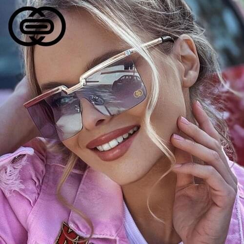 51121 One Lens Square Sunglasses Metal Frame Fashion Simple Men Womens Shades UV400
