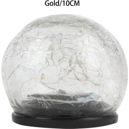 Solar Lights Floor Lamp Yard Warm White Lawn LED 10/12CM Glass Patio Ball Waterproof Landscape Cracked Pathway Outdoor Lighting