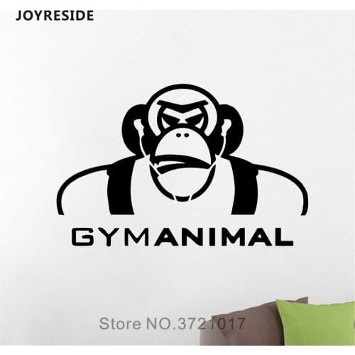 JOYRESIDE Animal Sticker Muscle Training Sport Decals Vinyl Fitness Club Gym Interior Playroom Bedroom Home Design Mural A1351