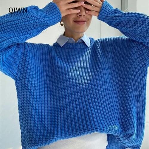 Autumn Winter Knitted Sweaters Sweaters for Women Fashion Long Sleeve Pullover Sweater Oversized Christmas Clothes