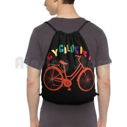 Cycologist Backpack Drawstring Bags Gym Bag Waterproof Bicycle Cycling Bike Idea Biker Mountain Bike Cyclist Cycle Biking