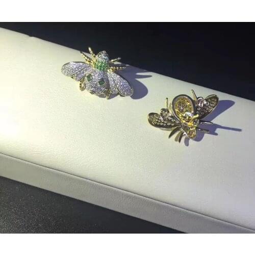 Fine jewelry 925 sterling silver bee stud earring free shipping high quality