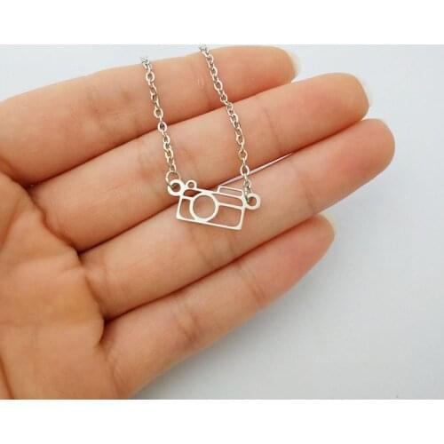 Vintage Stainless Steel Camera Pendant Necklace For Women Retro Simple Jewelry Gold Chian Lovers Maxi necklaces