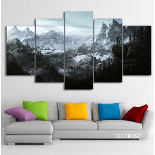 Winter Mountain Forest Snow Scenery Decorative Wall Painting Snow-Covered Trees Hd Canvas Waterproof Ink Printing Home Poster