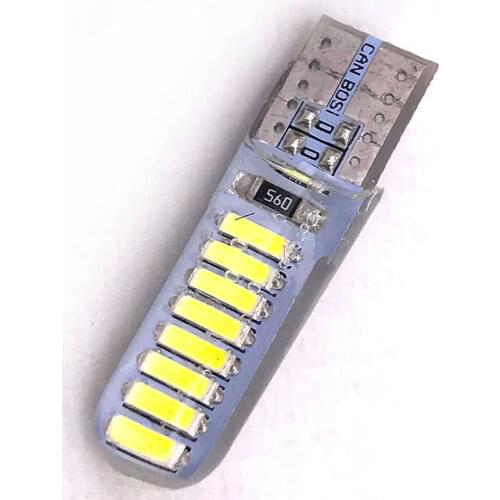 100*The new car LED highlighting decoding T10 shown wide light crystal light red silica gel in the wide, blue light