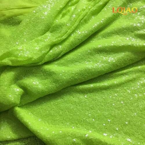 2 Yards Glitzy Sparkly Embroidered Neon Green Sequin Fabric Material Sequin Lace Fabric For Dress Party Table Covers Decoration