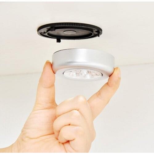 3 LED Battery Powered Wireless Night Light LED Under Cabinet Light Stick Tap Touch Closet Cabinet Bedroom Kitchen Wall Lamp