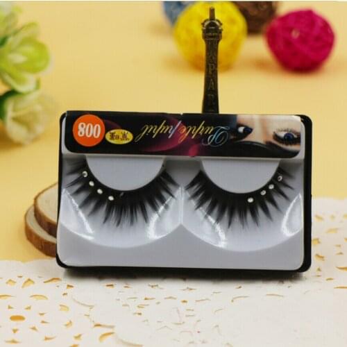 5pairs/lot Trendy Black False Fake Eyelashes Glitter Diamond Thick Curl Eye Lash Extension Party Club Studio Makeup Style