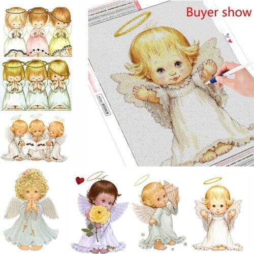 Top popular 5d diamond painting full square /round little angel diy diamond embroidery cross stitch little angel Christmas gift