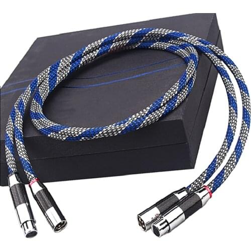 Audiophile HiFi XLR Balanced Cable Carbon Fiber XLR Male to Female Audio Cables