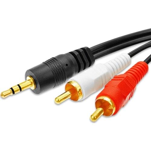 3.5mm Jack Male To AV 2 RCA Male Stereo Music Audio Cable Cord 2RCA Audio AUX Cables Wholesale for Speaker 1.5m
