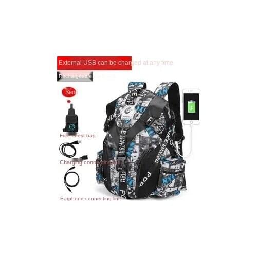 Beetle Schoolbag Men 's Fashion Korean Backpack Large Capacity Casual Backpack Travel Bag