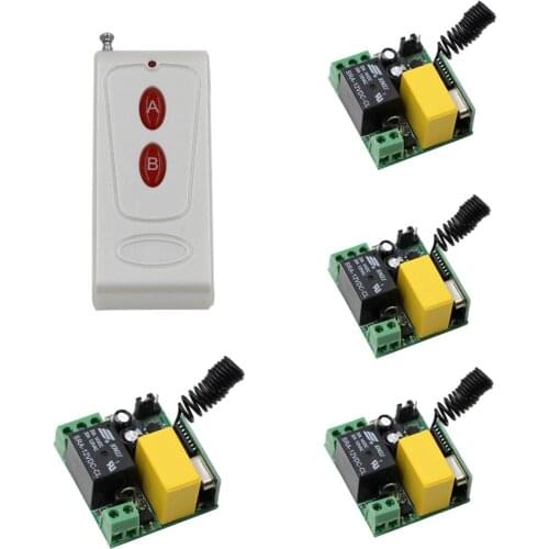 AC220V RF Wireless Remote Control Switch Wireless Power Switch Radio Controlled Switch 1CH Relay Receiver Red Button Transmitter