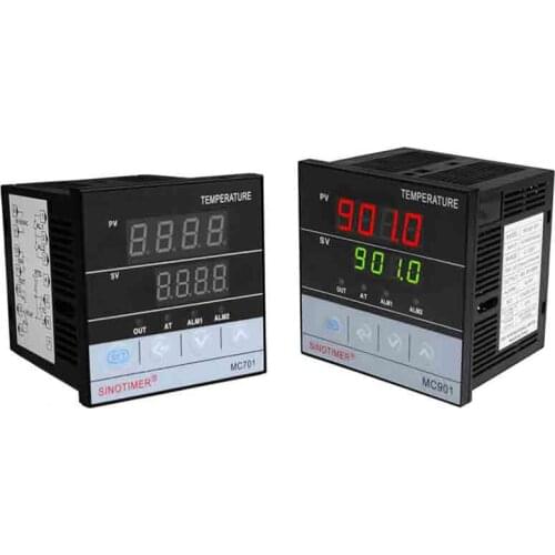 SINOTIMER 2 Set Digital Waterproof PID Temperature Controller K Type PT100 Sensor Input Relay SSR Output, MC901 & MC701