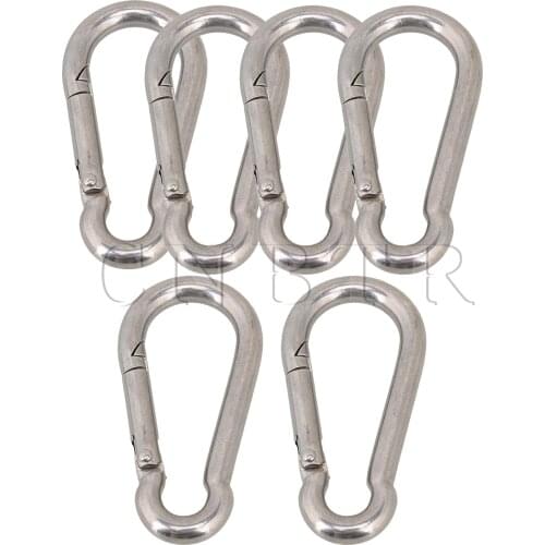 CNBTR 6 x Silver Spring Snap Quick Link Lock M8x8cm for Backpack & Chains