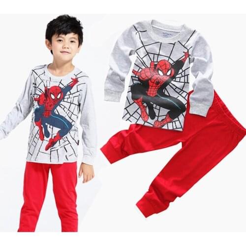 New Summer Kids Boys Girls Clothes Disney Marvel Spiderman Baby Superhero Pajamas Set Childrens Sleepwear Kids Pijamas