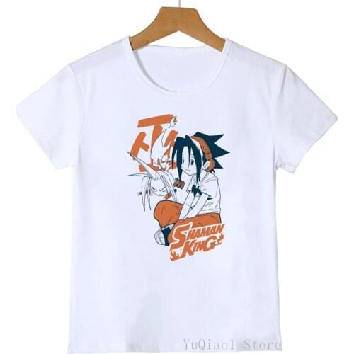 Kids Clothes Summer 2021 Shaman King T Shirt Baby Boys Tops ChildrenS Clothing Casual White T-Shirt Boys Birthday Gift Tees