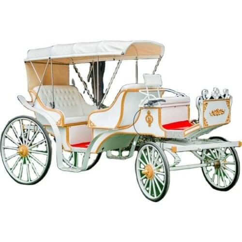 European Horse Carts Caleches Sightseeing Tourist Horse Drawn Wagon Carriage Pumpkin Wedding Electric Horse Carriage