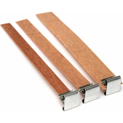 Hot 10Pcs Candle Wood Wick with Sustainer Tab Candle Making Supply 13 Sizes