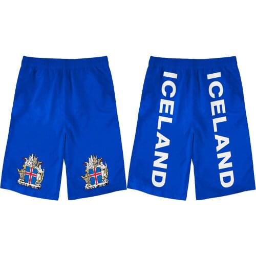 ICELAND youth diy free custom name photo isl beach shorts nation flag is icelandair icelandic country college casual shorts