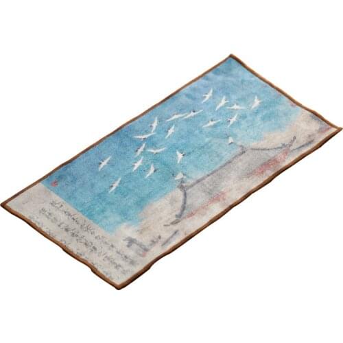 Chinese high-end tea towels tea cloth tablecloth absorbent tea table mats raise pot towels tea mat thickening tea tray table acc