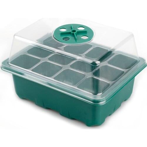 Seedling Box Plant Growing Trays Planting Pot For Vegetables PP With Hole Design At The Bottom Balck/White Mini Greenhouse