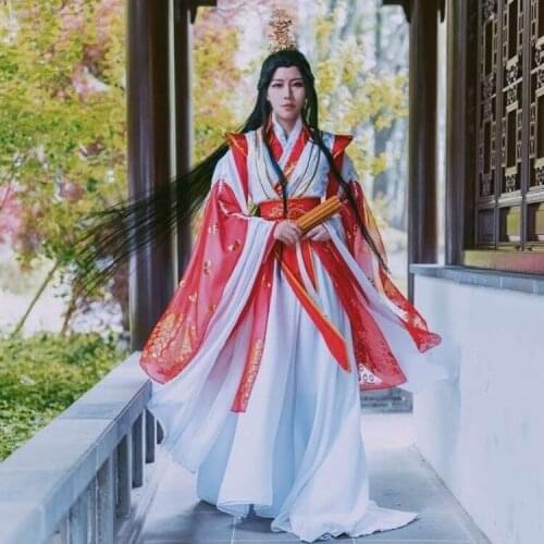 Unisex Xie Lian Cosplay Costume Tian Guan Ci Fu Cosplay Hanfu Anime Outfit Ancient Clothes Halloween Carnival Costumes Full Set