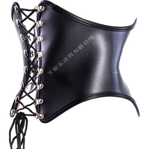Leather Corset Waist Bondage Restraints Erotic Shapewear For Women Adjustable Bdsm Adult Flirting Cloth Sexy Underbust Bustiers
