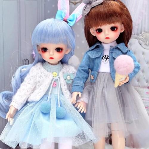 UCanaan 1/6 BJD Doll 30CM 18 Ball Joints Dolls With Full Outfits Clothes Set Wig Makeup Handmade Beauty Toy Gifts For Girls